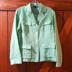 *LANDS' END* Spring Green Linen Jacket/Top…